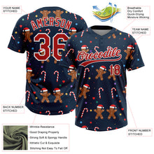 Laden Sie das Bild in den Galerie-Viewer, Custom Navy Red-White Christmas 3D Pattern Design Two-Button Unisex Softball Jersey