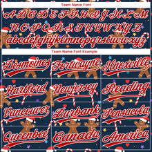 Laden Sie das Bild in den Galerie-Viewer, Custom Navy Red-White Christmas 3D Pattern Design Two-Button Unisex Softball Jersey