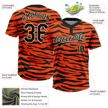 Charger l'image dans la galerie, Custom Orange Black-Cream Tiger Print 3D Pattern Design Two-Button Unisex Softball Jersey