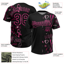 Charger l'image dans la galerie, Custom Black Pink Pink Ribbon Breast Cancer Awareness Month Women Health Care Support Two-Button Unisex Softball Jersey