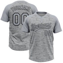 Charger l'image dans la galerie, Custom Gray-Black Raglan Sleeves Distressed Fragment Brush Stroke Two-Button Unisex Softball Jersey