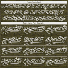 Load image into Gallery viewer, Custom Olive-White Raglan Sleeves Distressed Fragment Brush Stroke Two-Button Unisex Softball Jersey