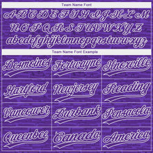 Laden Sie das Bild in den Galerie-Viewer, Custom Purple-White Raglan Sleeves Distressed Fragment Brush Stroke Two-Button Unisex Softball Jersey