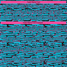 Laden Sie das Bild in den Galerie-Viewer, Custom Lakes Blue Black-Pink Raglan Sleeves Distressed Fragment Brush Stroke Two-Button Unisex Softball Jersey