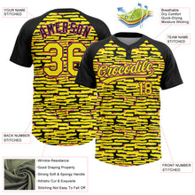 Загрузить изображение в средство просмотра галереи, Custom Light Yellow Black-Pink Raglan Sleeves Distressed Fragment Brush Stroke Two-Button Unisex Softball Jersey