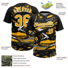 Charger l'image dans la galerie, Custom Black Gold-White Raglan Sleeves Abstract Fluid Marble Two-Button Unisex Softball Jersey