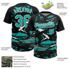 Load image into Gallery viewer, Custom Black Aqua-White Raglan Sleeves Abstract Fluid Marble Two-Button Unisex Softball Jersey