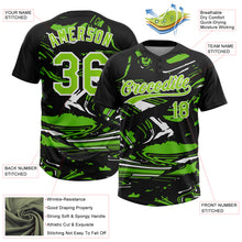 Laden Sie das Bild in den Galerie-Viewer, Custom Black Aurora Green-White Raglan Sleeves Abstract Fluid Marble Two-Button Unisex Softball Jersey