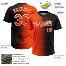 Load image into Gallery viewer, Custom Black Orange-White Gradient Horizontal Stripe Two-Button Unisex Softball Jersey