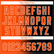 Load image into Gallery viewer, Custom Black Orange-White Gradient Horizontal Stripe Two-Button Unisex Softball Jersey