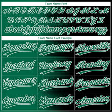Laden Sie das Bild in den Galerie-Viewer, Custom Black Kelly Green-White Gradient Horizontal Stripe Two-Button Unisex Softball Jersey
