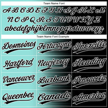 Laden Sie das Bild in den Galerie-Viewer, Custom Black Ice Blue-White Gradient Horizontal Stripe Two-Button Unisex Softball Jersey