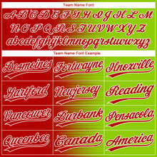 Laden Sie das Bild in den Galerie-Viewer, Custom Neon Green Red-White Gradient Horizontal Stripe Two-Button Unisex Softball Jersey