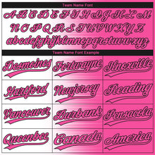 Laden Sie das Bild in den Galerie-Viewer, Custom Pink White-Black Gradient Horizontal Stripe Two-Button Unisex Softball Jersey