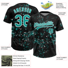 Laden Sie das Bild in den Galerie-Viewer, Custom Black Aqua-White Abstract Shattered Paint Splatter Two-Button Unisex Softball Jersey