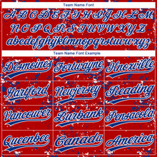 Загрузить изображение в средство просмотра галереи, Custom Red Royal-White Abstract Shattered Paint Splatter Two-Button Unisex Softball Jersey