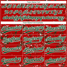 Laden Sie das Bild in den Galerie-Viewer, Custom Red Green-White Abstract Shattered Paint Splatter Two-Button Unisex Softball Jersey