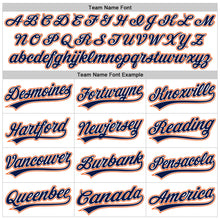 Загрузить изображение в средство просмотра галереи, Custom White Navy-Orange Raglan Sleeves Stripes Two-Button Unisex Softball Jersey