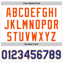 Load image into Gallery viewer, Custom White Royal-Orange Raglan Sleeves Stripes Two-Button Unisex Softball Jersey