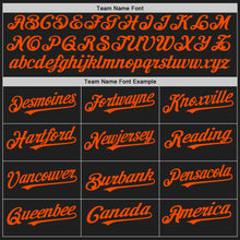 Load image into Gallery viewer, Custom Black White-Orange Pinstripe Authentic Split Fashion Baseball Jersey