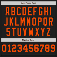 Load image into Gallery viewer, Custom Black White-Orange Pinstripe Authentic Split Fashion Baseball Jersey