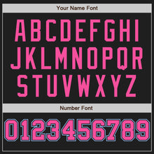 Load image into Gallery viewer, Custom Black Light Blue-Pink Pinstripe Authentic Split Fashion Baseball Jersey