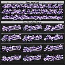 Load image into Gallery viewer, Custom Black White-Purple Pinstripe Authentic Split Fashion Baseball Jersey