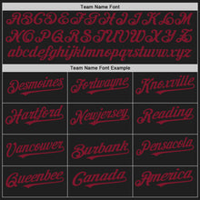 Laden Sie das Bild in den Galerie-Viewer, Custom Black Cream-Crimson Pinstripe Authentic Split Fashion Baseball Jersey