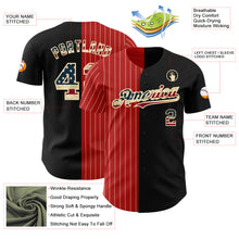 Load image into Gallery viewer, Custom Black Vintage USA Flag Red-Cream Pinstripe Authentic Split Fashion Baseball Jersey
