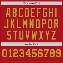 Load image into Gallery viewer, Custom Red White-Old Gold Pinstripe Authentic Split Fashion Baseball Jersey