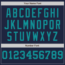 Load image into Gallery viewer, Custom Navy White-Teal Pinstripe Authentic Split Fashion Baseball Jersey