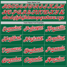 Load image into Gallery viewer, Custom Kelly Green White-Red Pinstripe Authentic Split Fashion Baseball Jersey