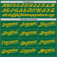 Load image into Gallery viewer, Custom Kelly Green White-Gold Pinstripe Authentic Split Fashion Baseball Jersey