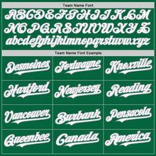 Load image into Gallery viewer, Custom Kelly Green White-Gray Pinstripe Authentic Split Fashion Baseball Jersey