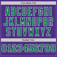 Load image into Gallery viewer, Custom Purple White-Kelly Green Pinstripe Authentic Split Fashion Baseball Jersey