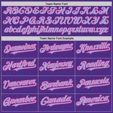 Load image into Gallery viewer, Custom Purple Pink-Light Blue Pinstripe Authentic Split Fashion Baseball Jersey