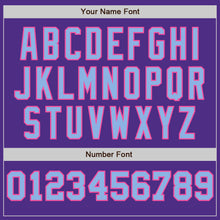 Load image into Gallery viewer, Custom Purple Pink-Light Blue Pinstripe Authentic Split Fashion Baseball Jersey