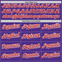 Load image into Gallery viewer, Custom Purple White-Red Pinstripe Authentic Split Fashion Baseball Jersey