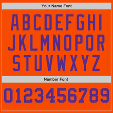 Load image into Gallery viewer, Custom Orange White-Purple Pinstripe Authentic Split Fashion Baseball Jersey