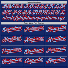 Load image into Gallery viewer, Custom Royal Red-Light Blue Pinstripe Authentic Split Fashion Baseball Jersey