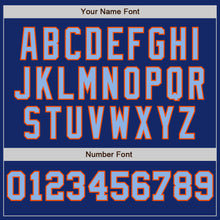 Load image into Gallery viewer, Custom Royal Orange-Light Blue Pinstripe Authentic Split Fashion Baseball Jersey