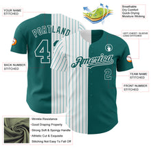 Charger l'image dans la galerie, Custom Teal White-Teal Pinstripe Authentic Split Fashion Baseball Jersey