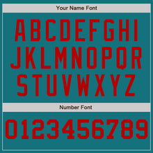 Charger l'image dans la galerie, Custom Teal White-Red Pinstripe Authentic Split Fashion Baseball Jersey