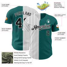 Laden Sie das Bild in den Galerie-Viewer, Custom Teal White-Black Pinstripe Authentic Split Fashion Baseball Jersey