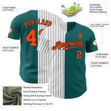 Charger l'image dans la galerie, Custom Teal Orange-Black Pinstripe Authentic Split Fashion Baseball Jersey