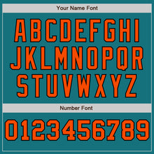 Charger l'image dans la galerie, Custom Teal Orange-Black Pinstripe Authentic Split Fashion Baseball Jersey