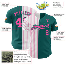 Charger l'image dans la galerie, Custom Teal White-Pink Pinstripe Authentic Split Fashion Baseball Jersey