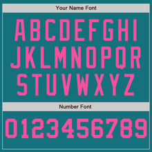 Charger l'image dans la galerie, Custom Teal White-Pink Pinstripe Authentic Split Fashion Baseball Jersey