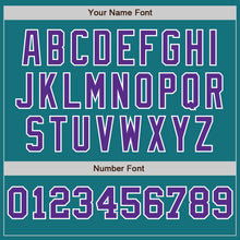 Charger l'image dans la galerie, Custom Teal White-Purple Pinstripe Authentic Split Fashion Baseball Jersey