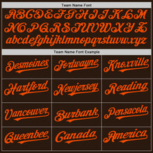 Charger l'image dans la galerie, Custom Brown White-Orange Pinstripe Authentic Split Fashion Baseball Jersey